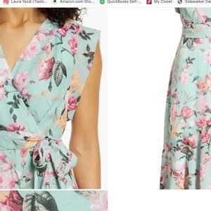 ELIZA J Floral Faux Wrap Maxi Dress